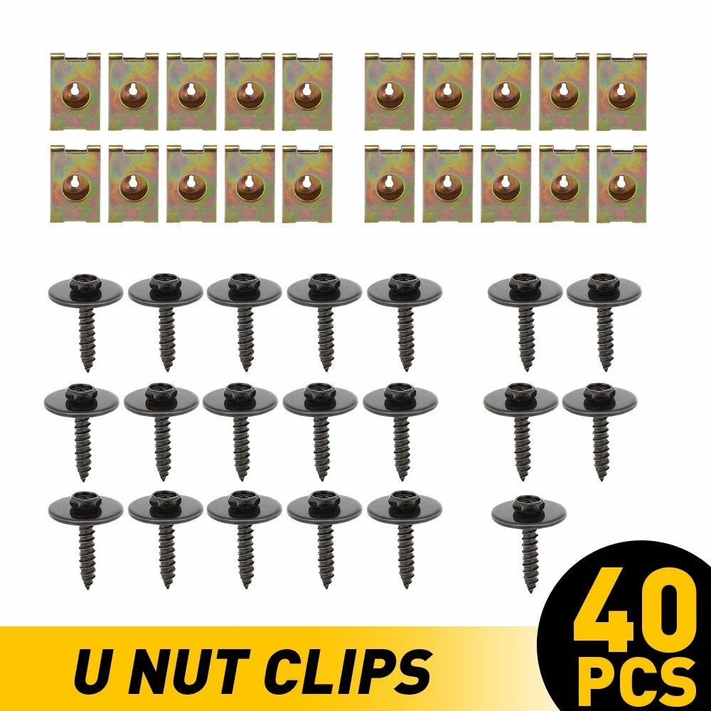 40PCS Metal U Nut Clips for Various Cars (Universal Fit)