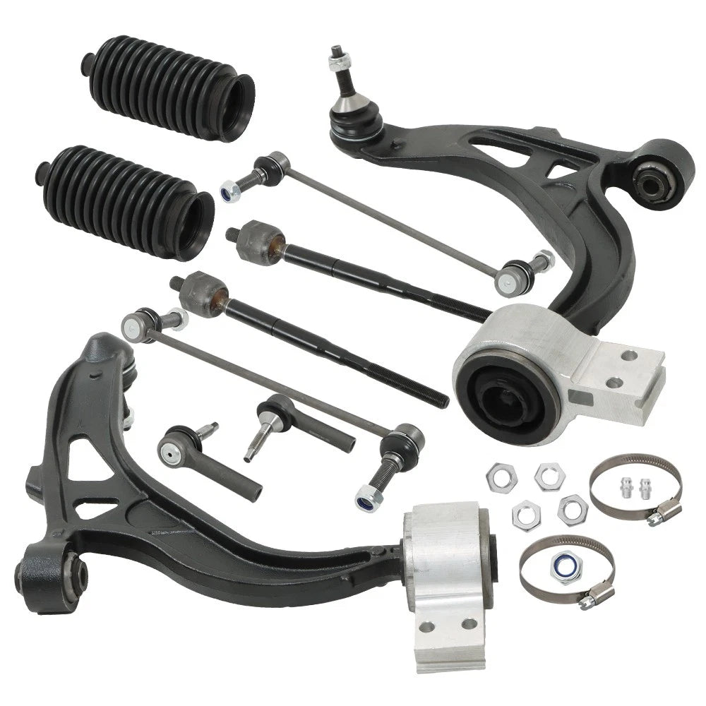10X Front Lower Control Arms Sway Bars Tie Rods for Ford Flex Lincoln MKT (2013–2017)