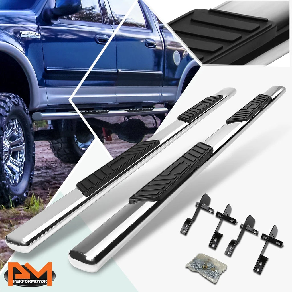 Set of 2 Oval 5" Side Step Nerf Bars for Ford F150 SuperCrew Cab (2001–2003)