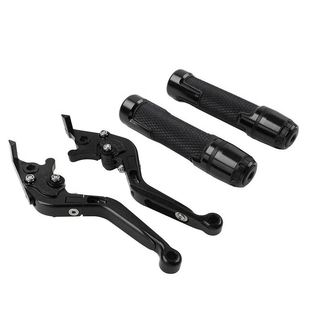 Black Extendable Brake Clutch Levers & Grips for Suzuki GSXR750