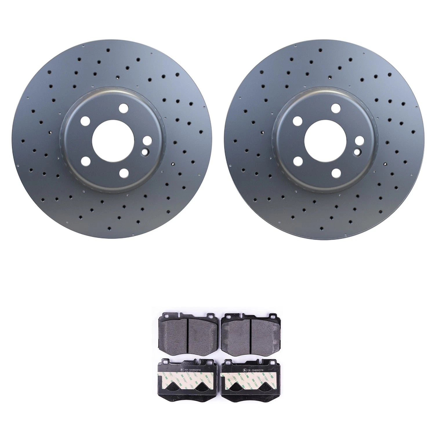 Hella Front Rotors & Low-Met Disc Brake Pad Kit for Mercedes C300 C350e (2015–2020)
