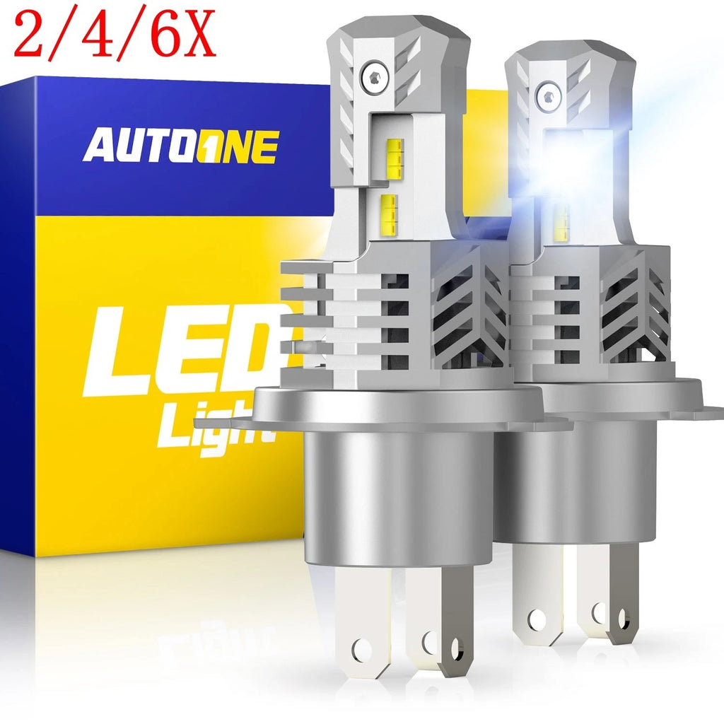 Set of 4 9003 H4 LED Headlight Bulbs for Hi/Lo Beam Conversion