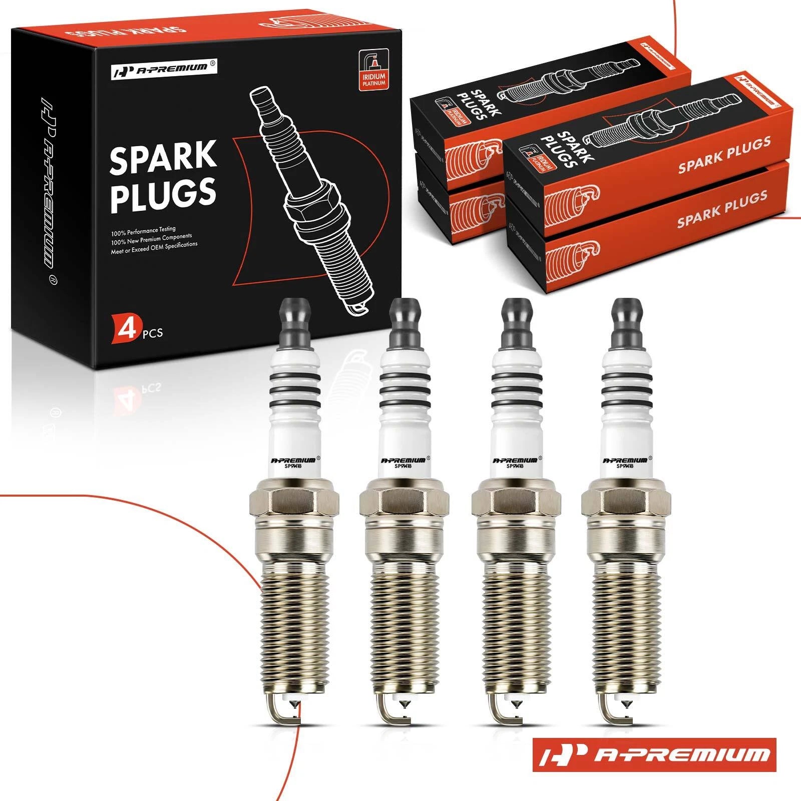 Set of 4 Iridium Platinum Spark Plugs for Chevrolet Malibu (2007–2012)