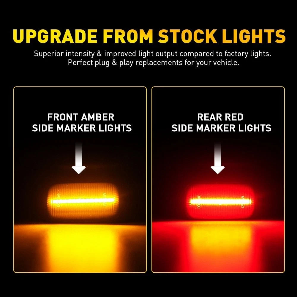 Amber Red LED Fender Lights for Chevy Silverado 2500HD 3500HD (2015–2023)