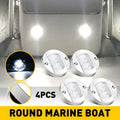 Set of 4 Round LED Stern Lights for Marine Boat (Waterproof)