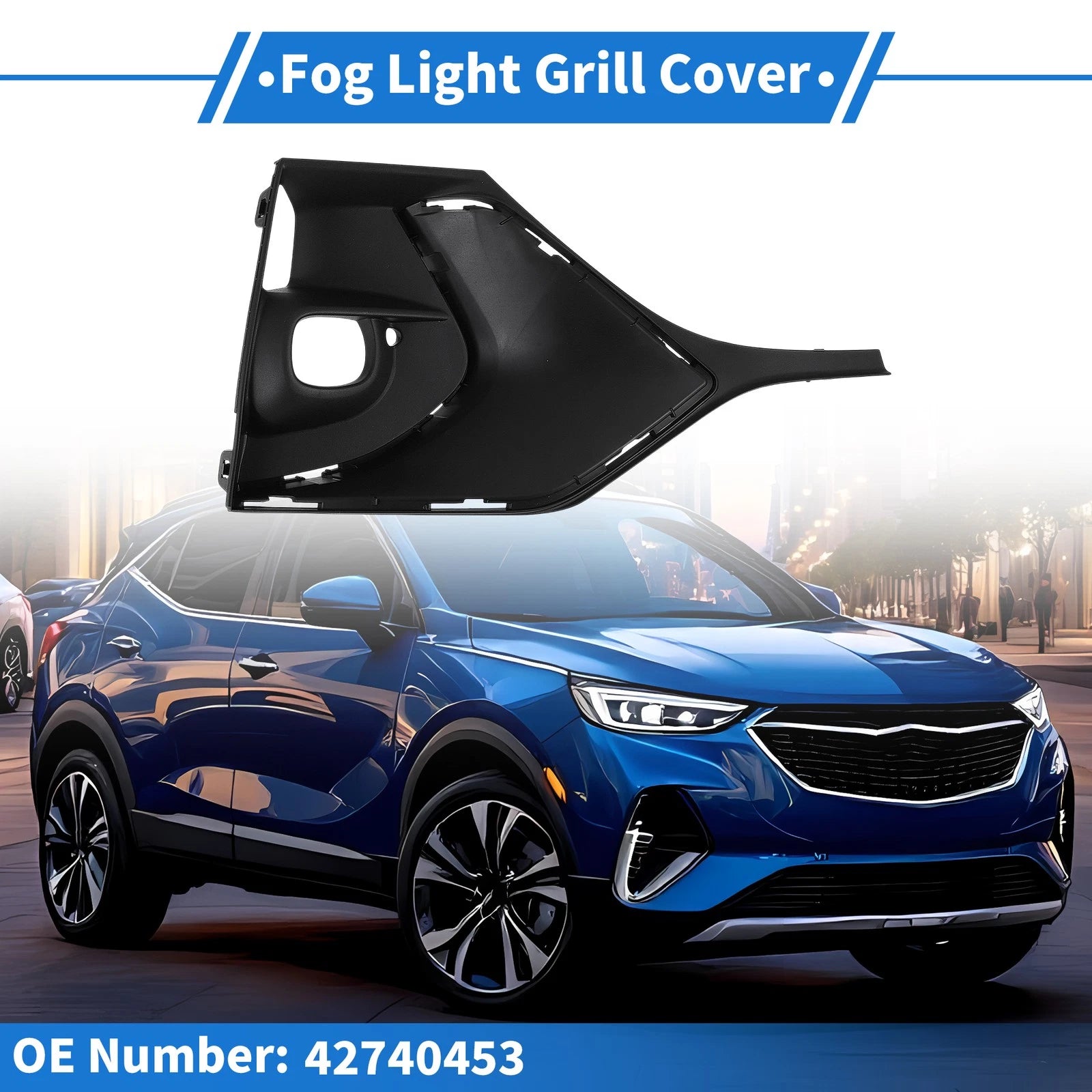 1 Pc Fog Light Grill for Buick Encore GX (2020–2023) No. 42740453 Black