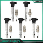 Set of 5 Ignition Coils & Spark Plugs for Audi A3 Quattro (2006–2013) & Q3 (2015–2018)