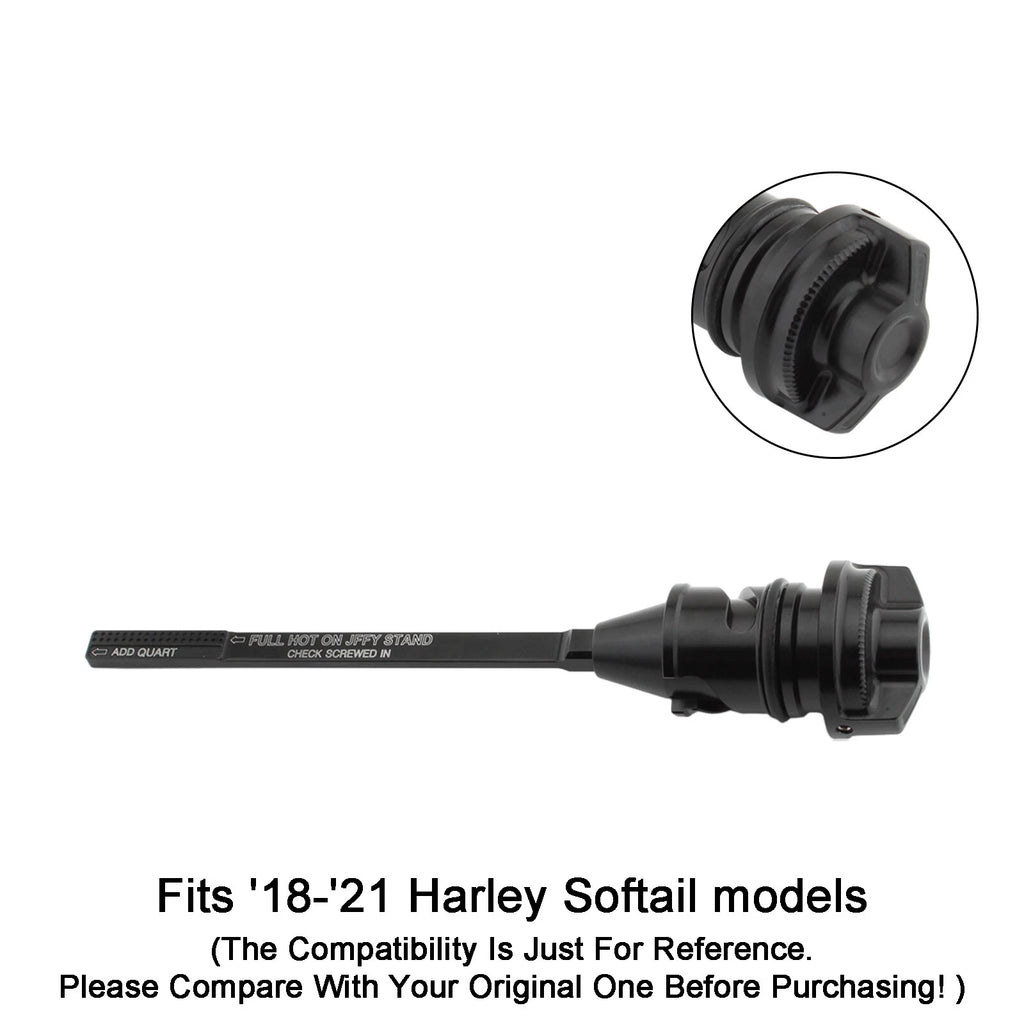 Oil Dipstick Tank Cap Plug for Harley Softail Breakout (2013–2023) Black
