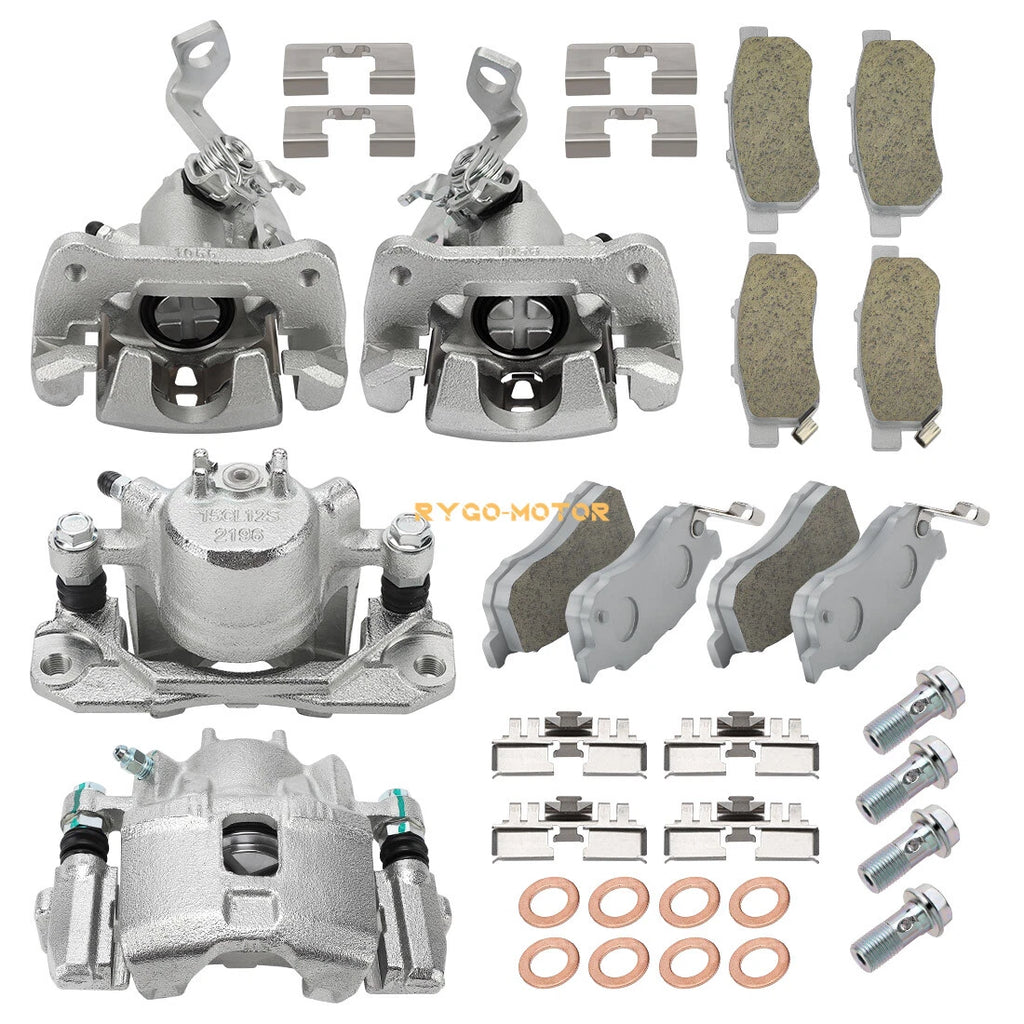 Front & Rear Brake Calipers w/Ceramic Pads for Honda Big Red MUV700 (2009–2013)