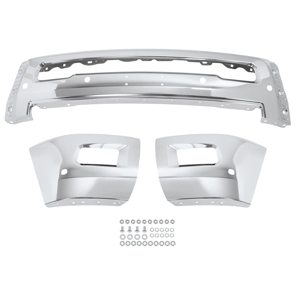 Chrome Front Bumper for RAM 2500 3500 (2010-2018) with Fog Lamps & Sensors