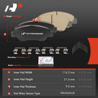 Set of 4 Front Ceramic Brake Pads for Honda Fit CR-Z (2009–2020)