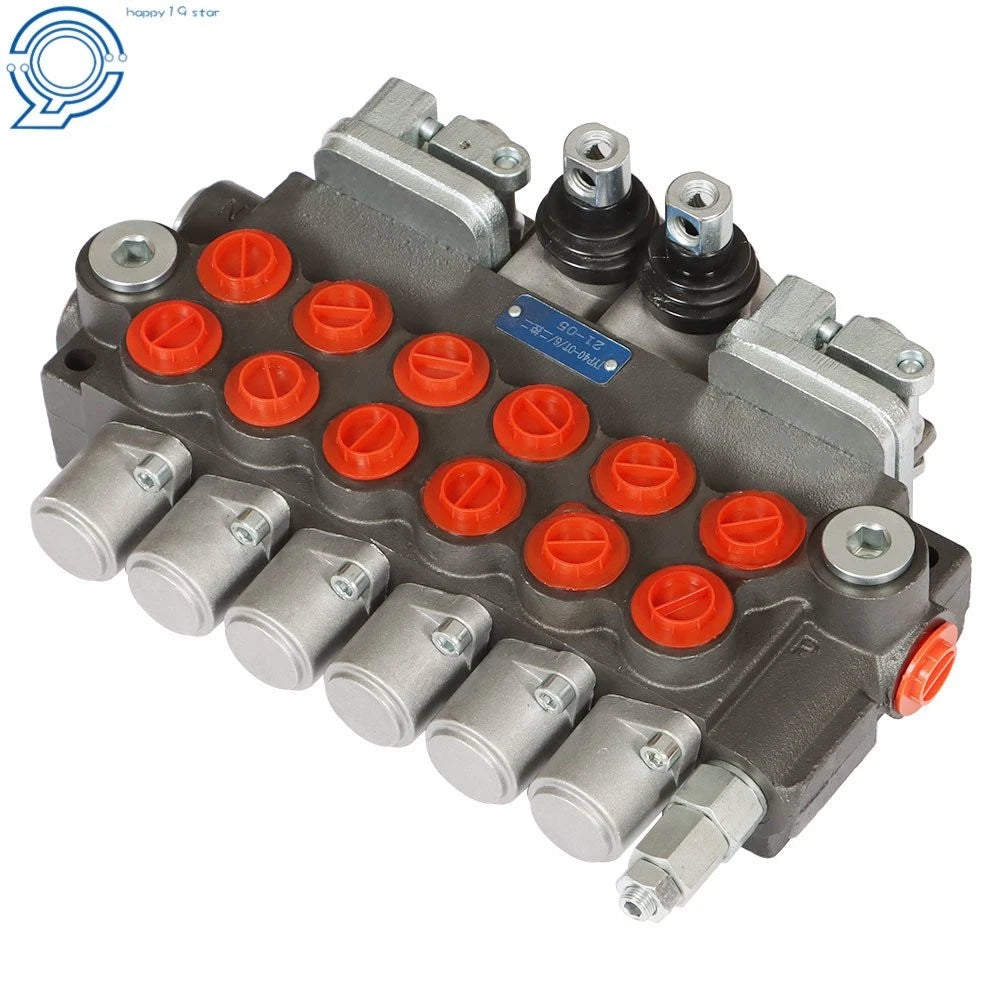 6 Spool Hydraulic Control Valve for Backhoe with 2 Joysticks