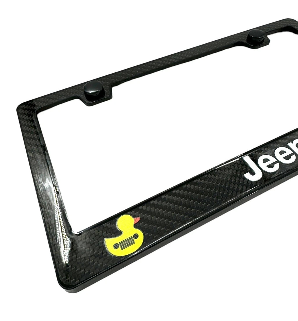 ABS Real Carbon Fiber License Plate Frame for Jeep Ducks (2007–2025)