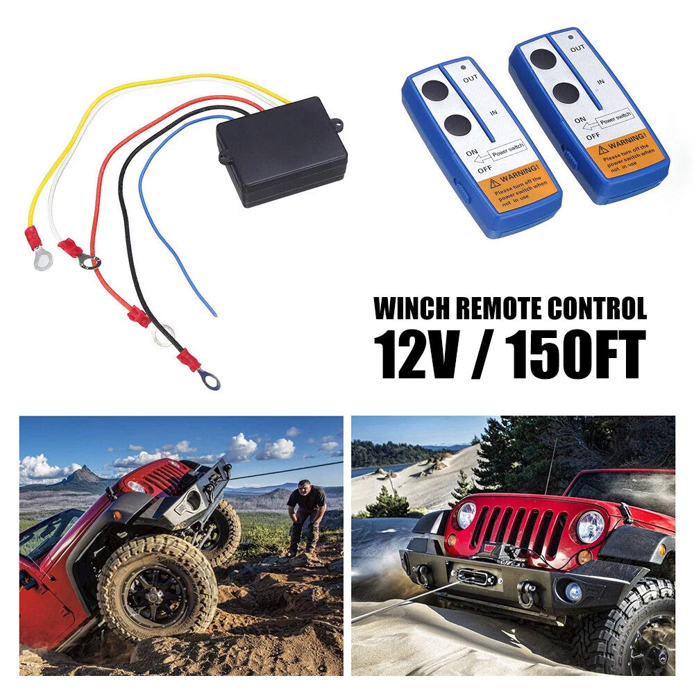 Wireless Winch Remote Control for Universal Use (150ft, 12 Volt)
