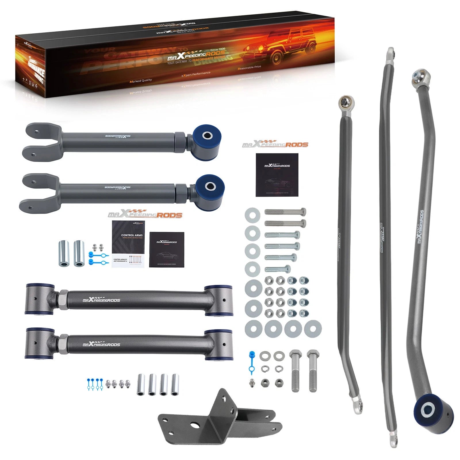Front Upper Lower Control Arms Steering Kit for Jeep Cherokee XJ (1984–2001)