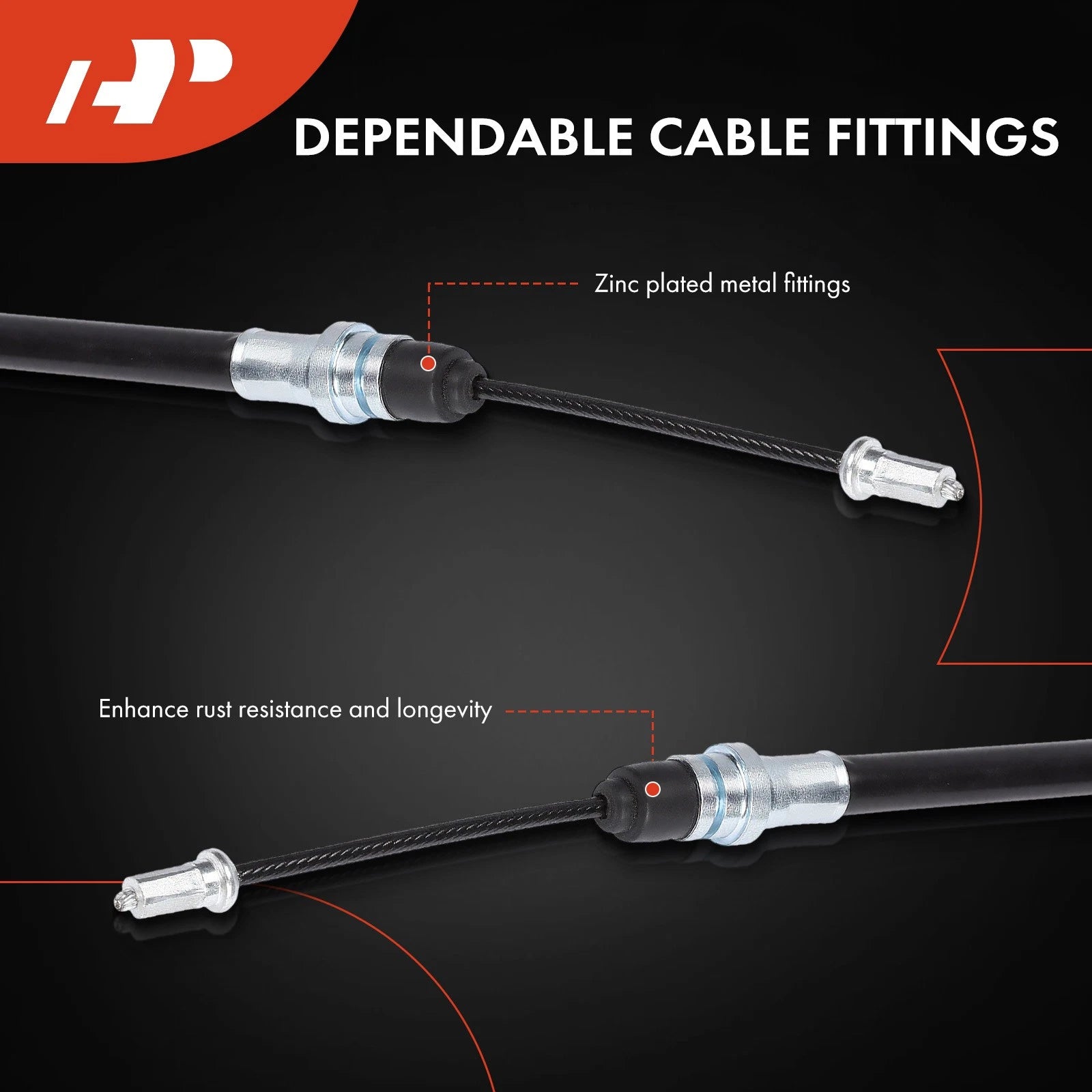 2X Rear Parking Brake Cable for Chevy Camaro (1967-1969)