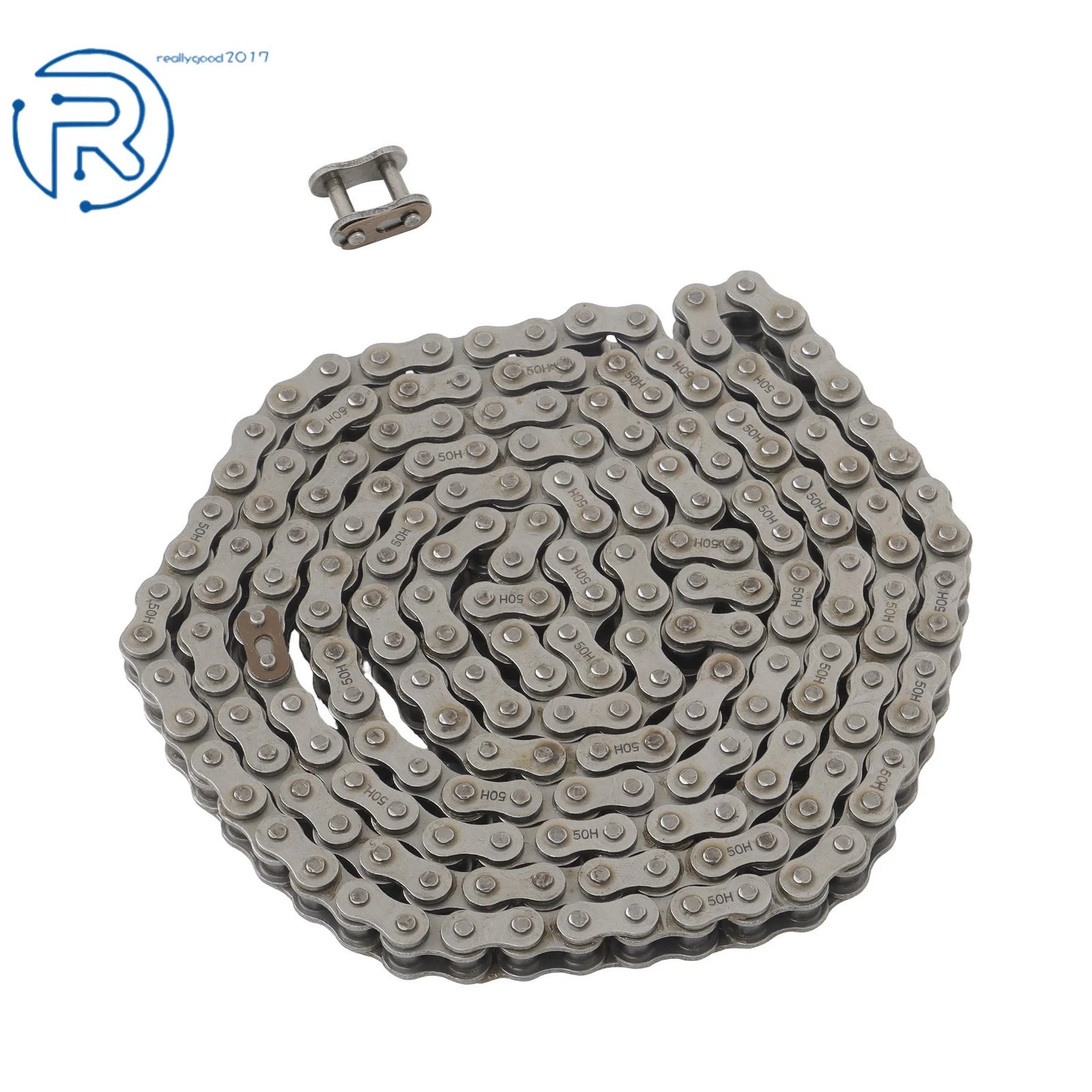 10ft #50 Roller Chain for Various Applications (0.625 Inch Pitch)