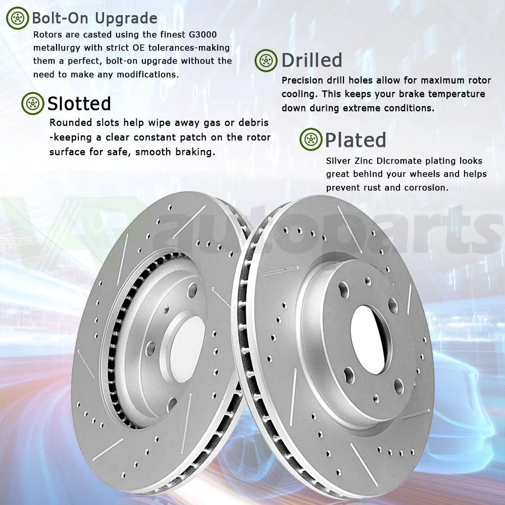 Brake Pads and Rotors Set for Chevrolet Cobalt (2005–2007) Drilled