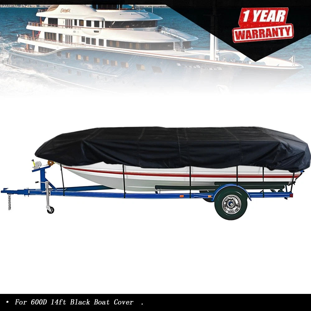 14ft Waterproof Heavy-Duty Boat Cover for Jon Boat (Fits Most Models)