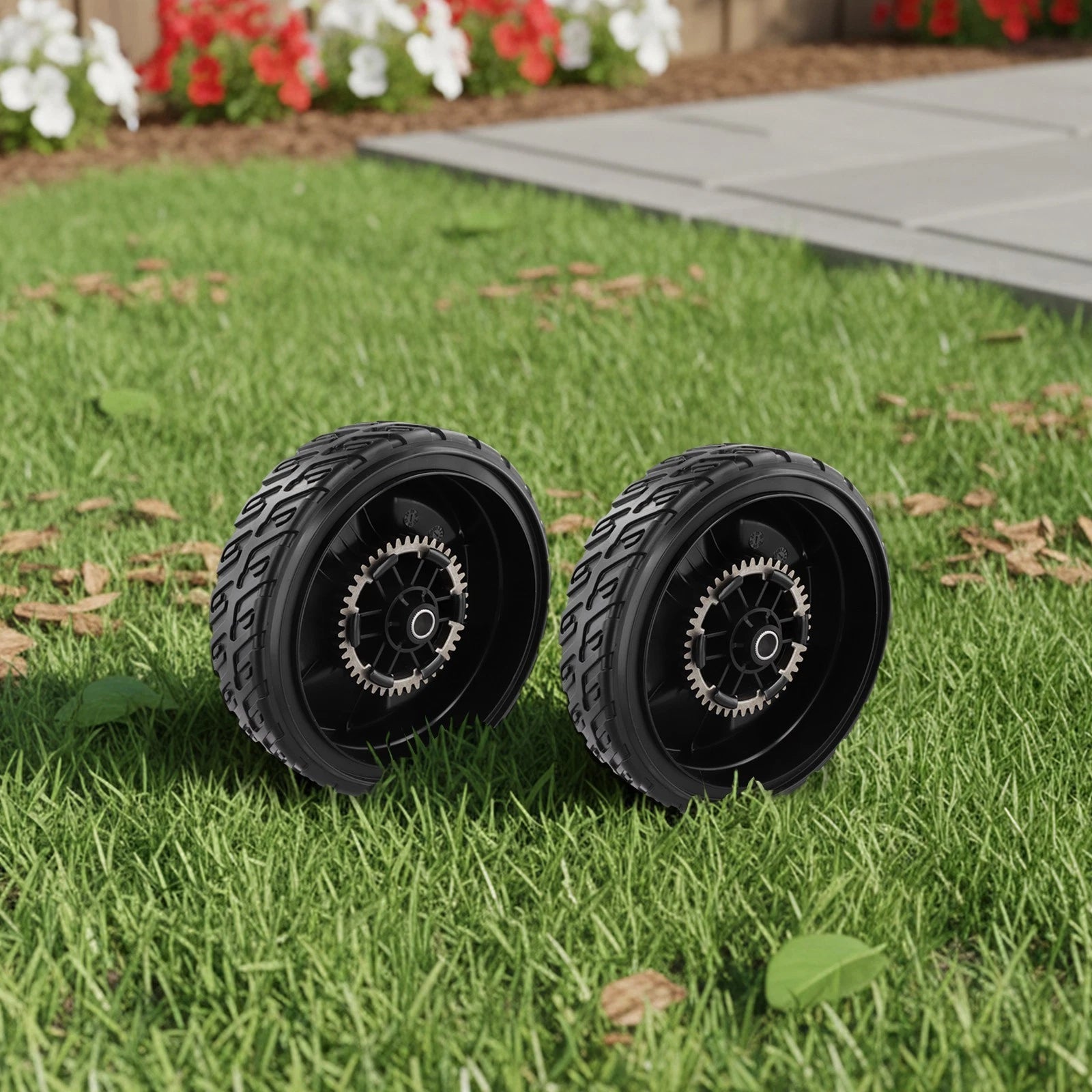 Replacement 8 Inch Lawn Mower Wheels with 12 Teeth Drive Gear for Honda HRN216 (2016–2023)
