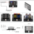 6-Way Blade Fuse Box Holder with LED Indicator for Car Marine Universal