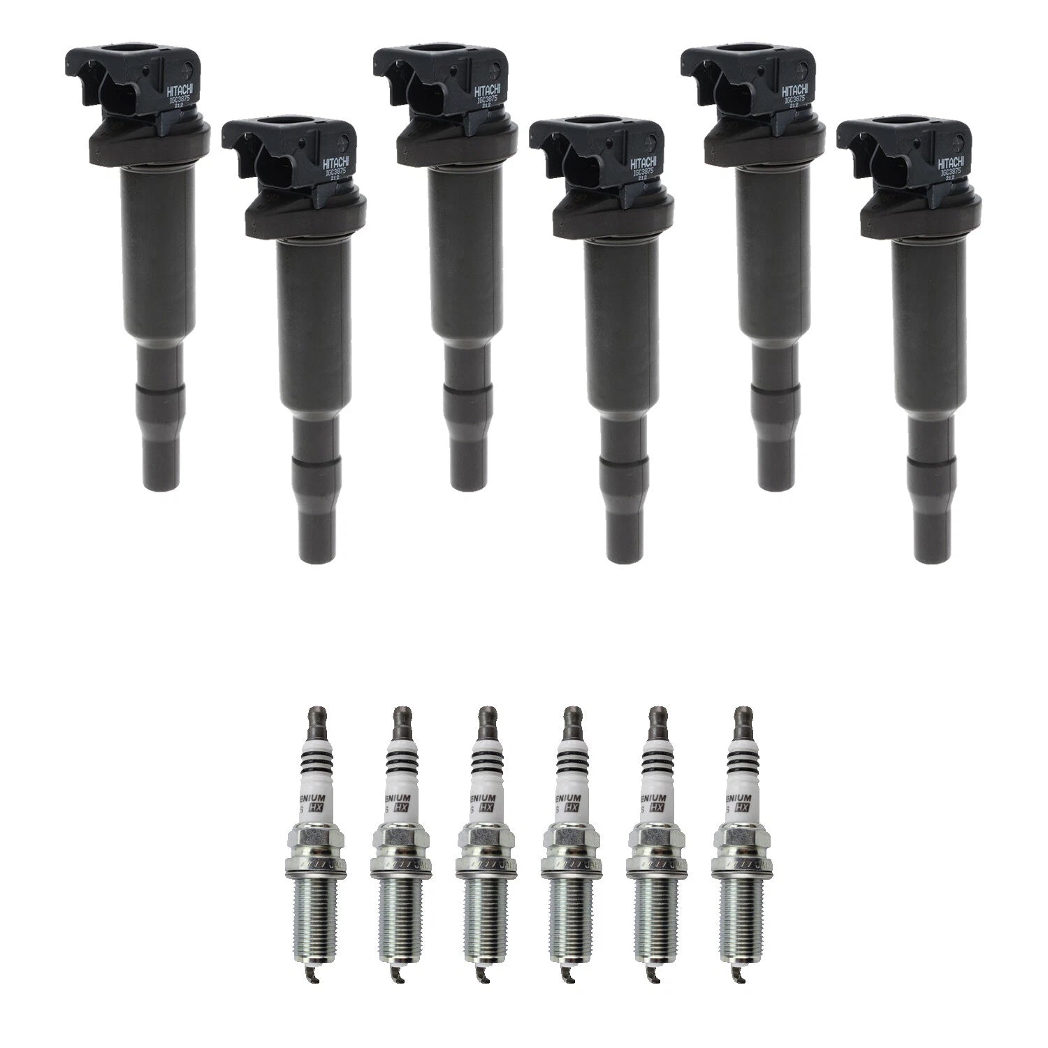 Set of 6 Ignition Coils & NGK Ruthenium Spark Plugs for BMW 328i 328xi (2007–2013)