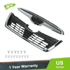 Front Upper Grille Replacement Set for Subaru Forester (2019–2021) Black Chrome