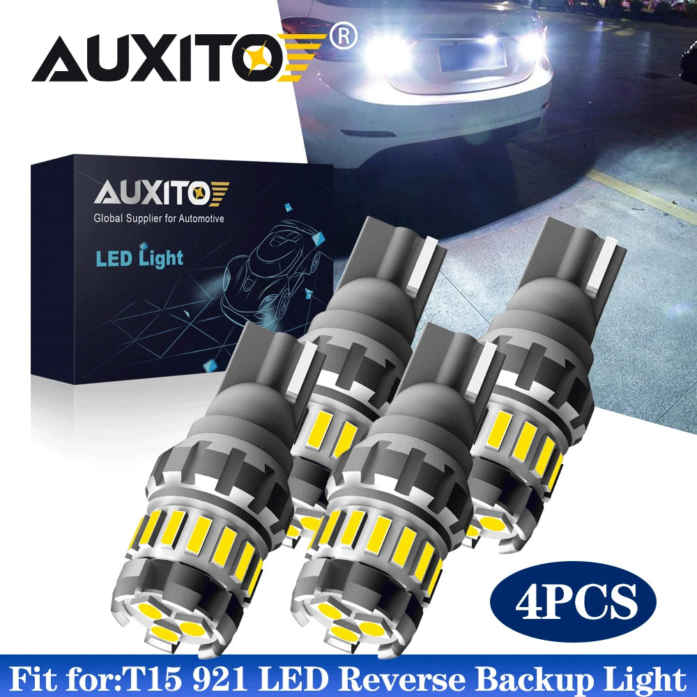 4X 921 LED Reverse Light Bulbs for Universal (Error Free, 2400LM, White)