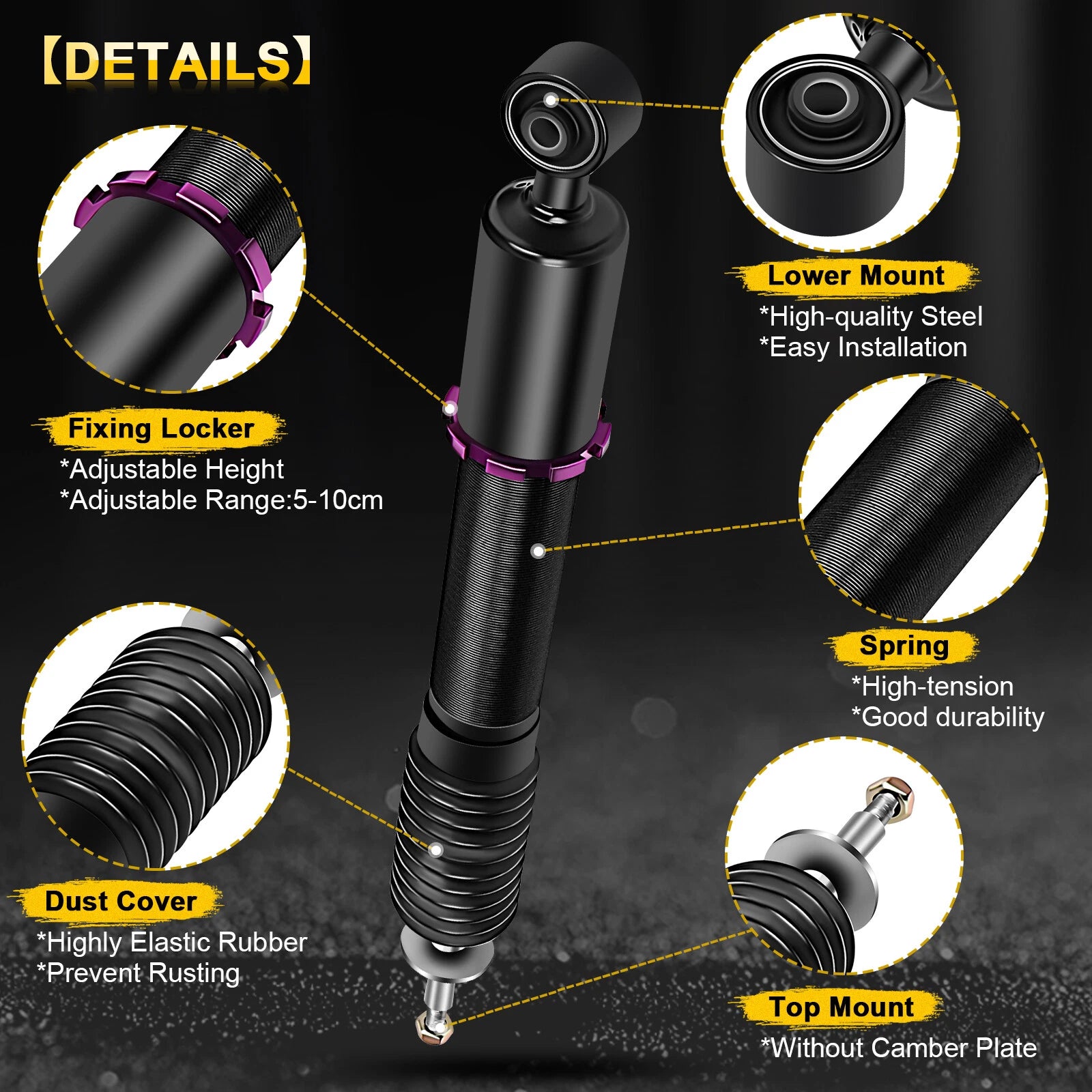 Coilovers for Honda Civic (2006–2011) Adjustable Height Shocks Struts Springs