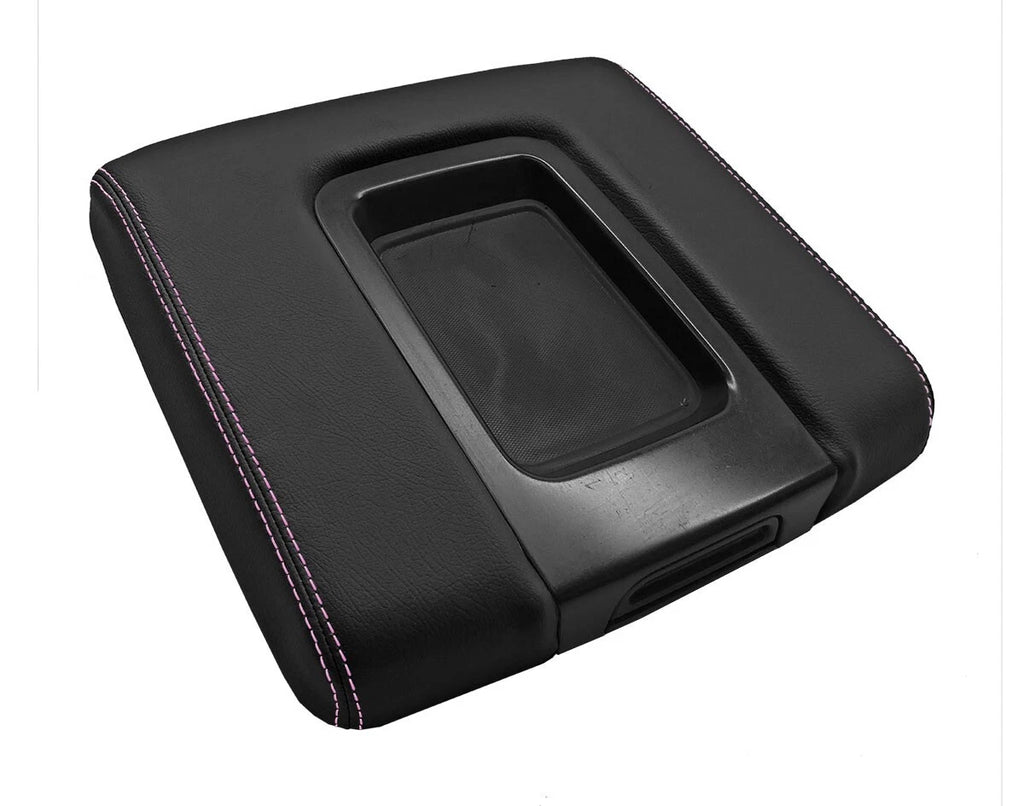 Console Lid Cover Leather for Chevrolet Silverado (2014–2020) Pink Stitch