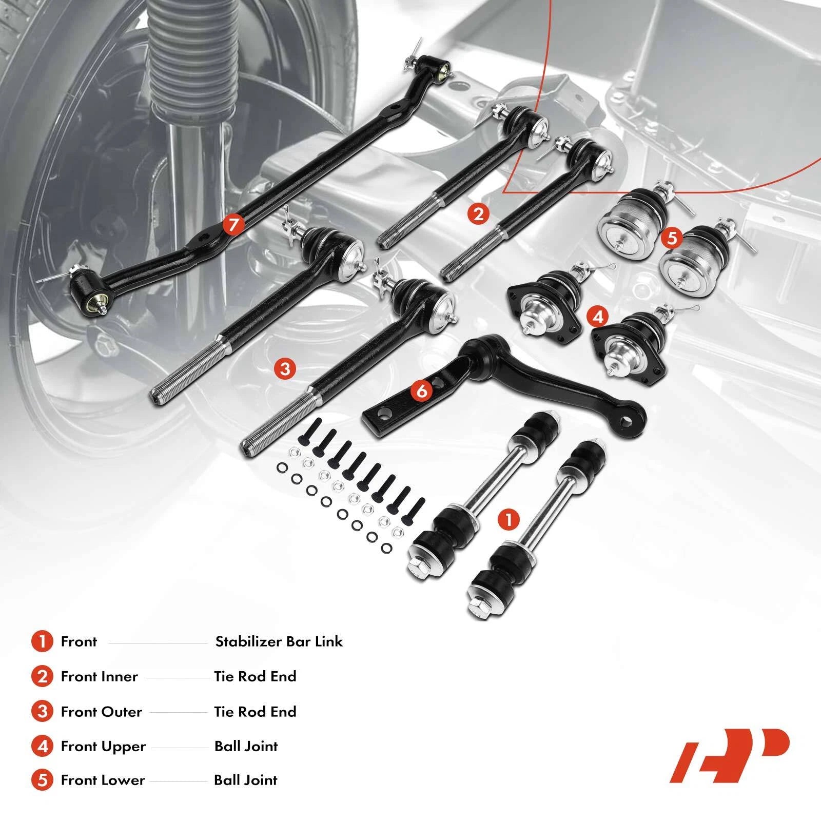 12x Front Sway Bar Link Tie Rod End for Chevy Buick GMC Olds Pontiac