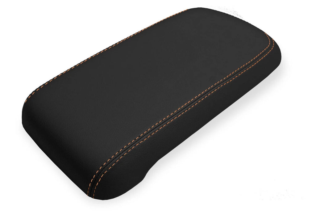 Leather Console Lid Armrest Cover for Chevrolet Colorado (2015–2022) Orange Stitch