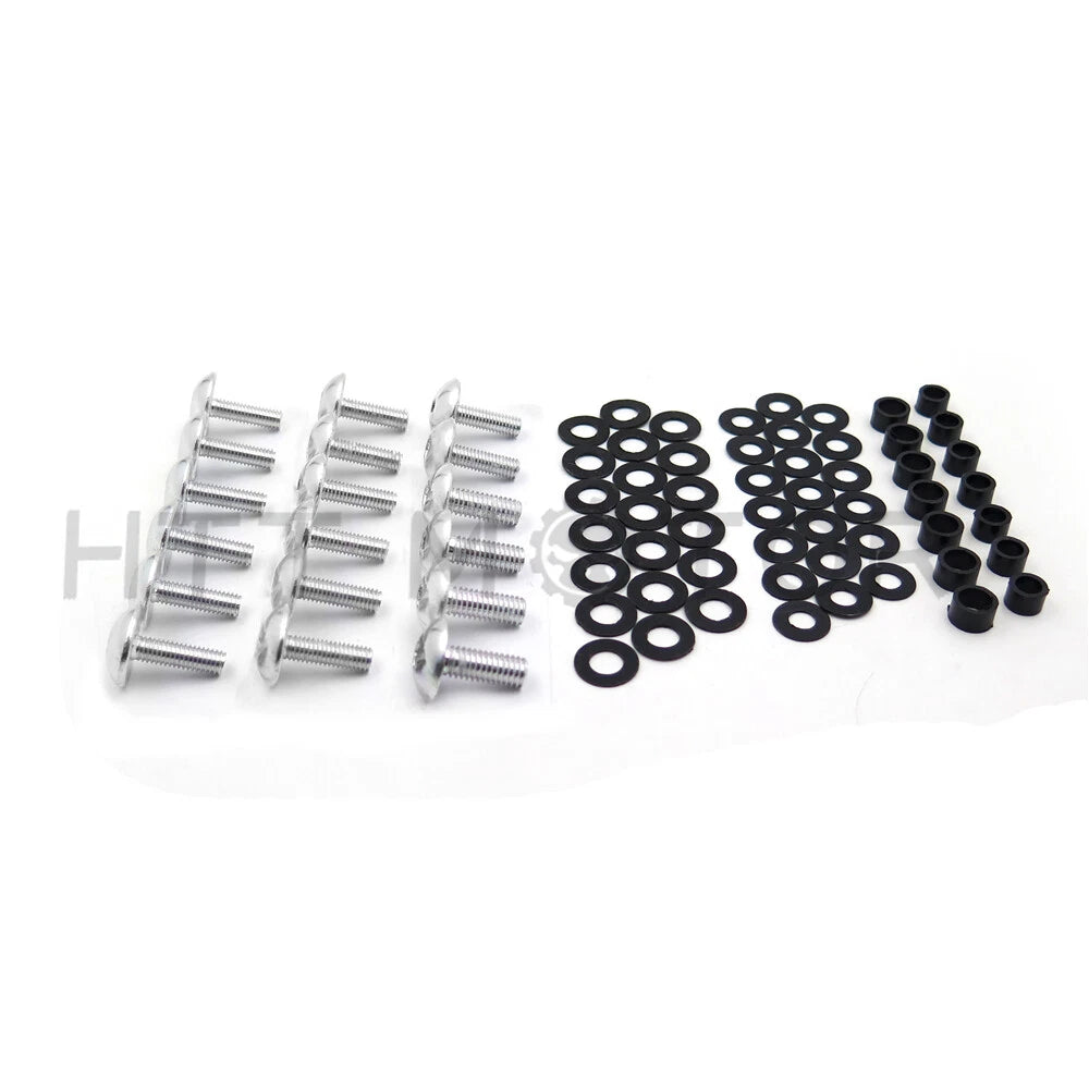 Round Flat Fairing Bolts for Kawasaki Ninja ZX10R (2004–2005) - Silver