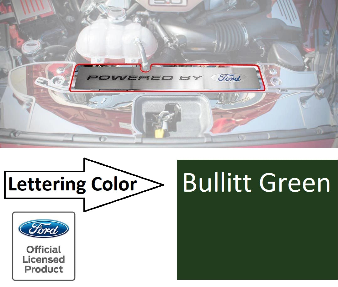 Radiator Cover Plate Powered by Ford Bullitt Green for 2015-2017 Mustang GT