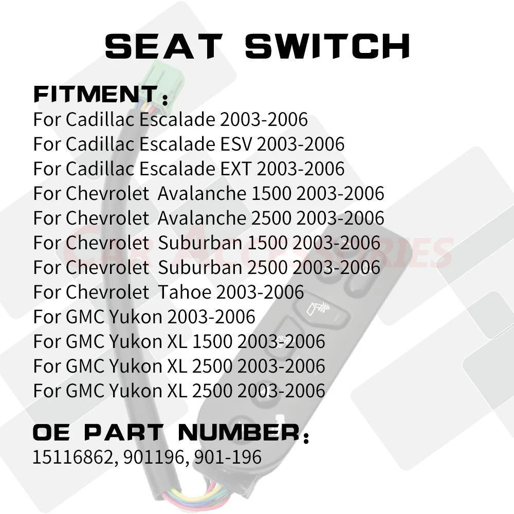 Seat Heater Switch for Cadillac Chevrolet GMC (2003–2006)