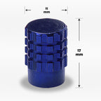 Set of 4 Blue Aluminum Tire Stem Caps for Universal Vehicles