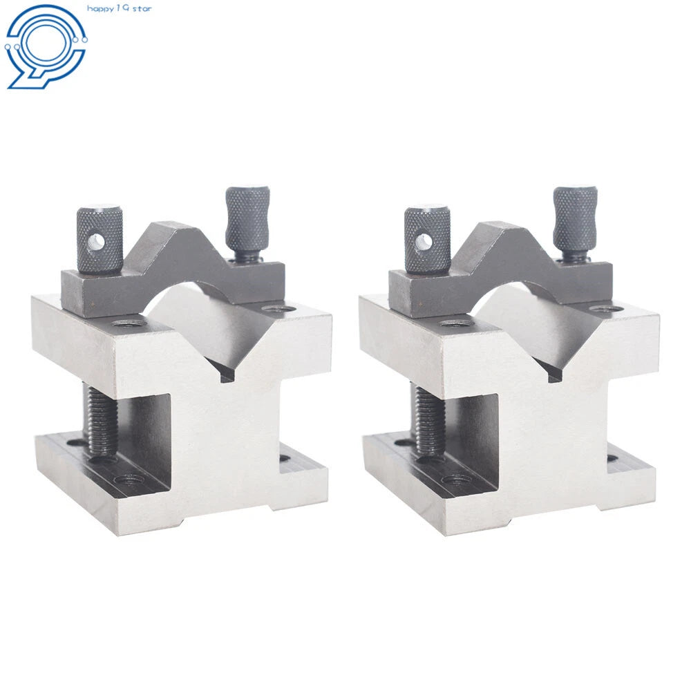 Set of 2 V Block & Clamp for Machinist Tool