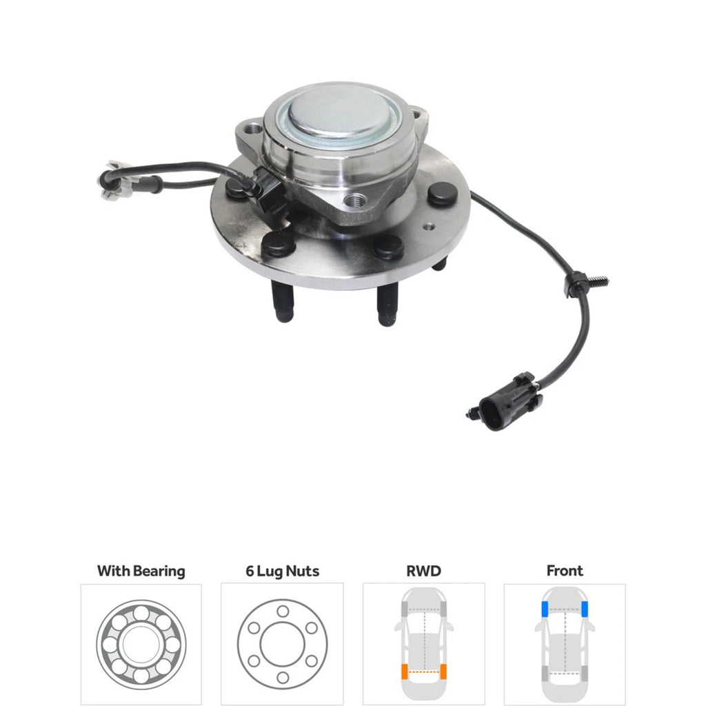 Set of 2 Front Wheel Hubs for Chevy Silverado 1500 GMC