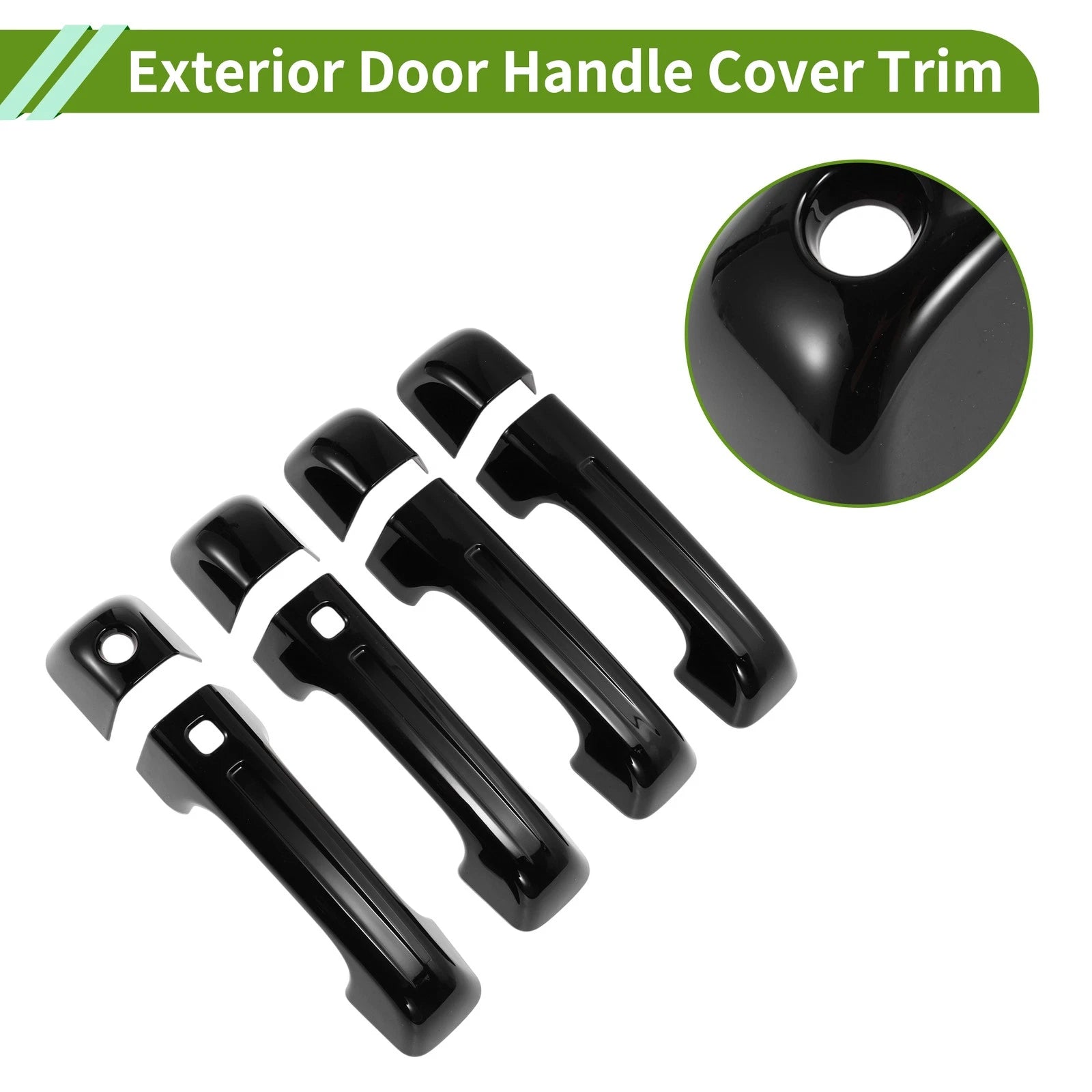 Exterior Door Handle Cover Trim for Ford Bronco (2021–2025) Gloss Black ABS