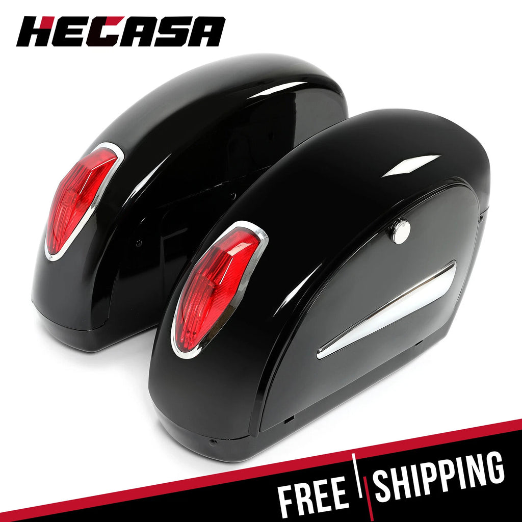 Saddlebag Bags with Lights for Kawasaki Vulcan (Cruiser)