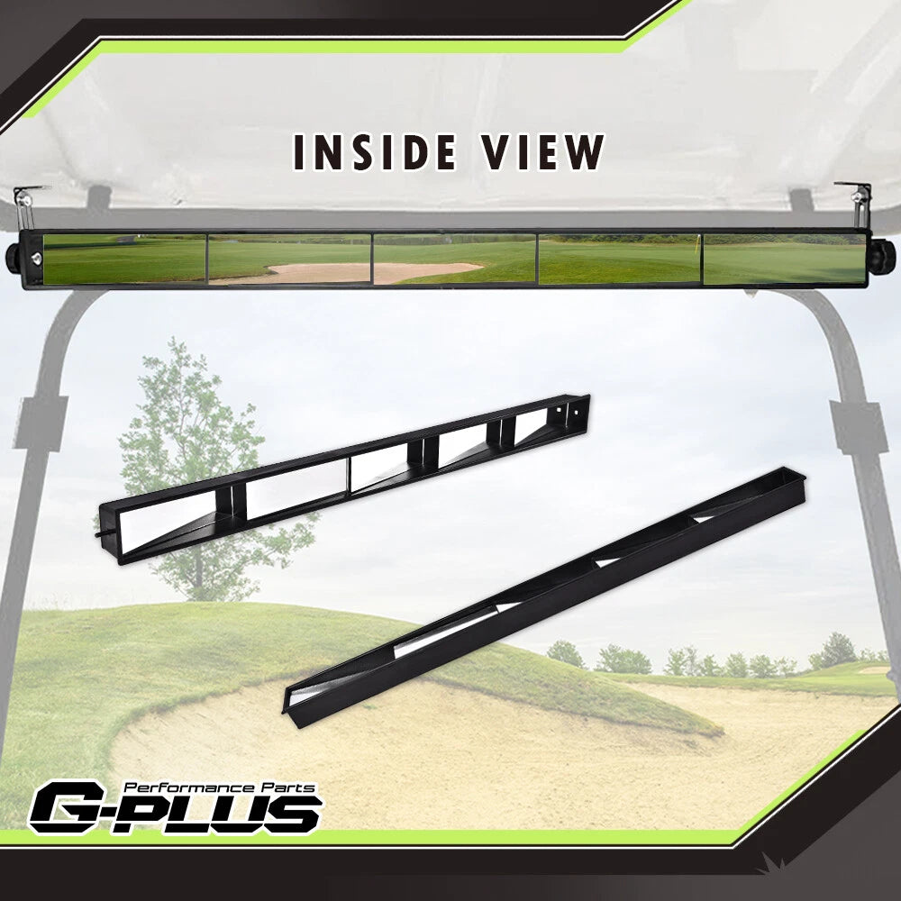 Set of 2 Black 5-Panel Rear View Mirrors for EZGO Club Car Yamaha Golf Carts