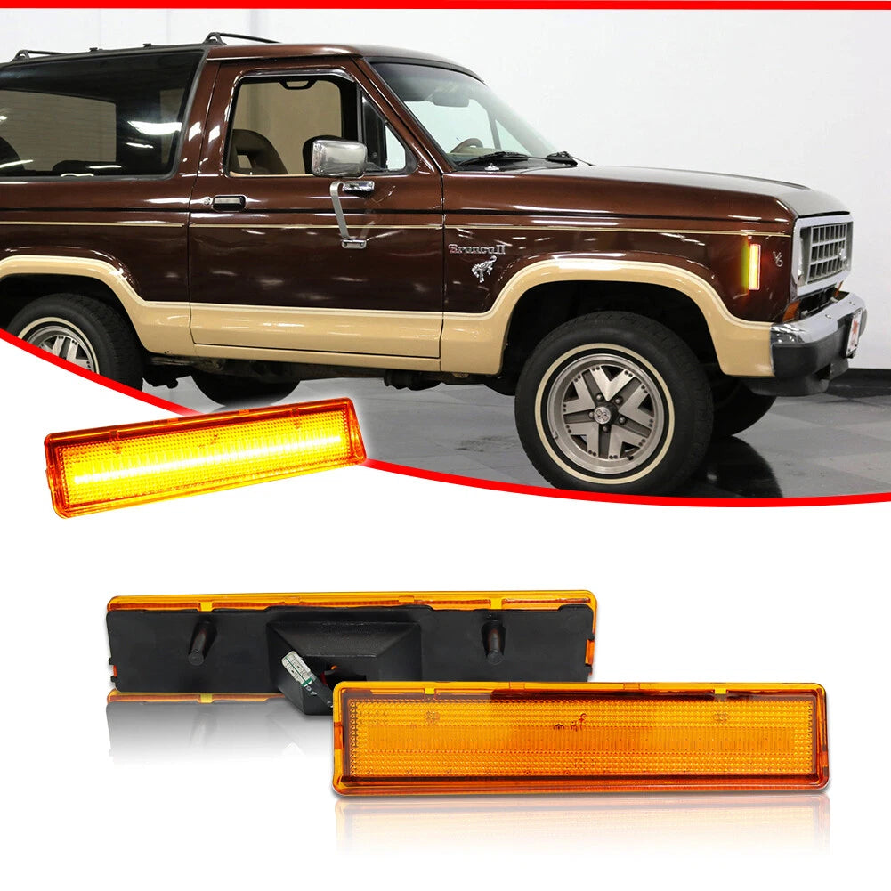 2X Amber LED Front Side Marker Lights for Ford F150 F250 F350