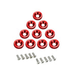 10Pcs M6 Billet Aluminum Fender Bumper Washer Bolts for Engine Bay (-)