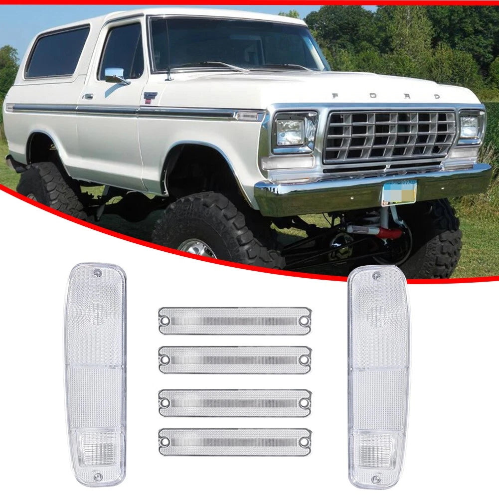 Clear Tail Light & Side Marker Kit for Ford F-150 F250 Bronco (1978–1979)