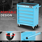 5 Drawer Lockable Rolling Tool Chest for Garage Workshop (Blue)