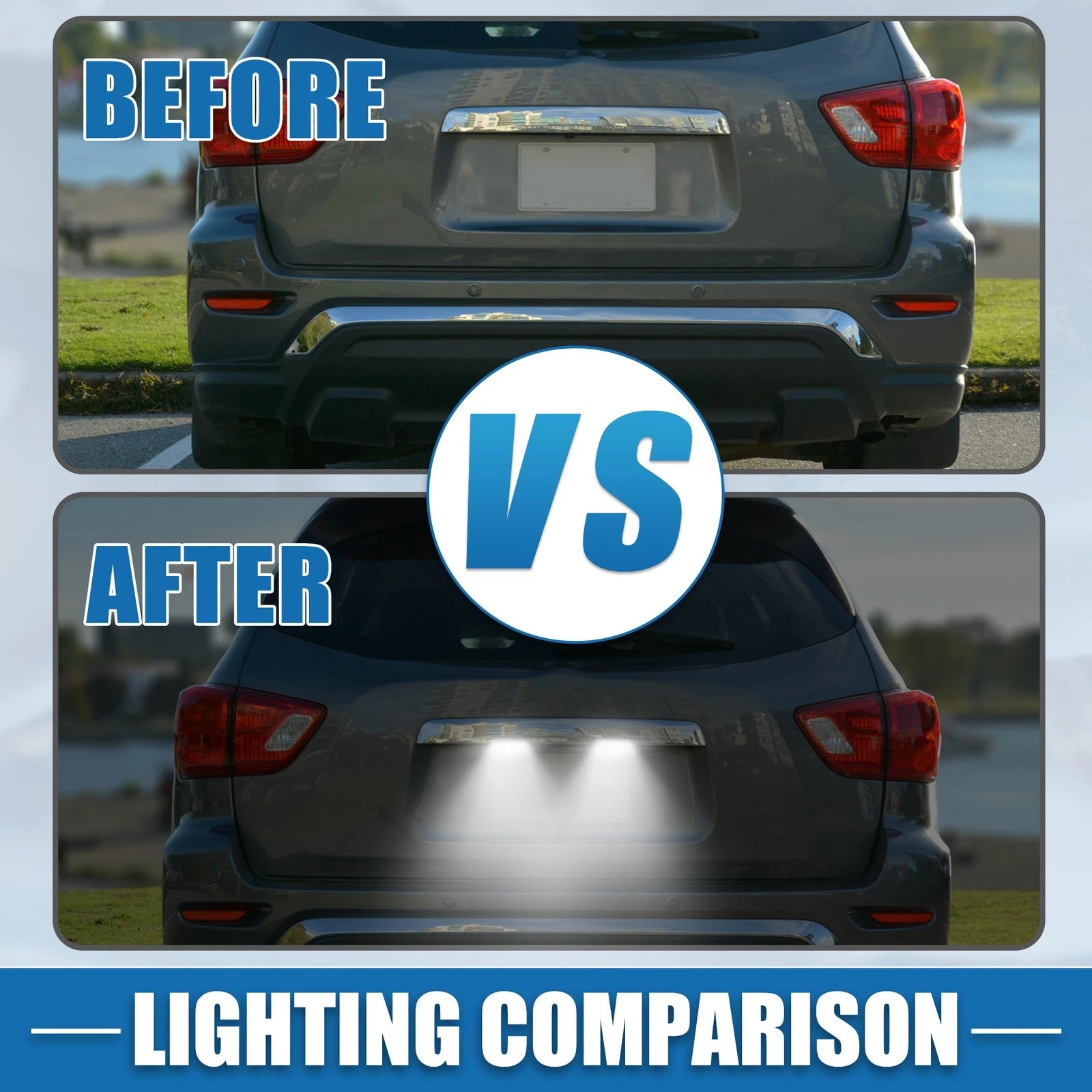 2X White LED License Plate Light Assembly YL8Z13550AA 2835SMD for Mazda