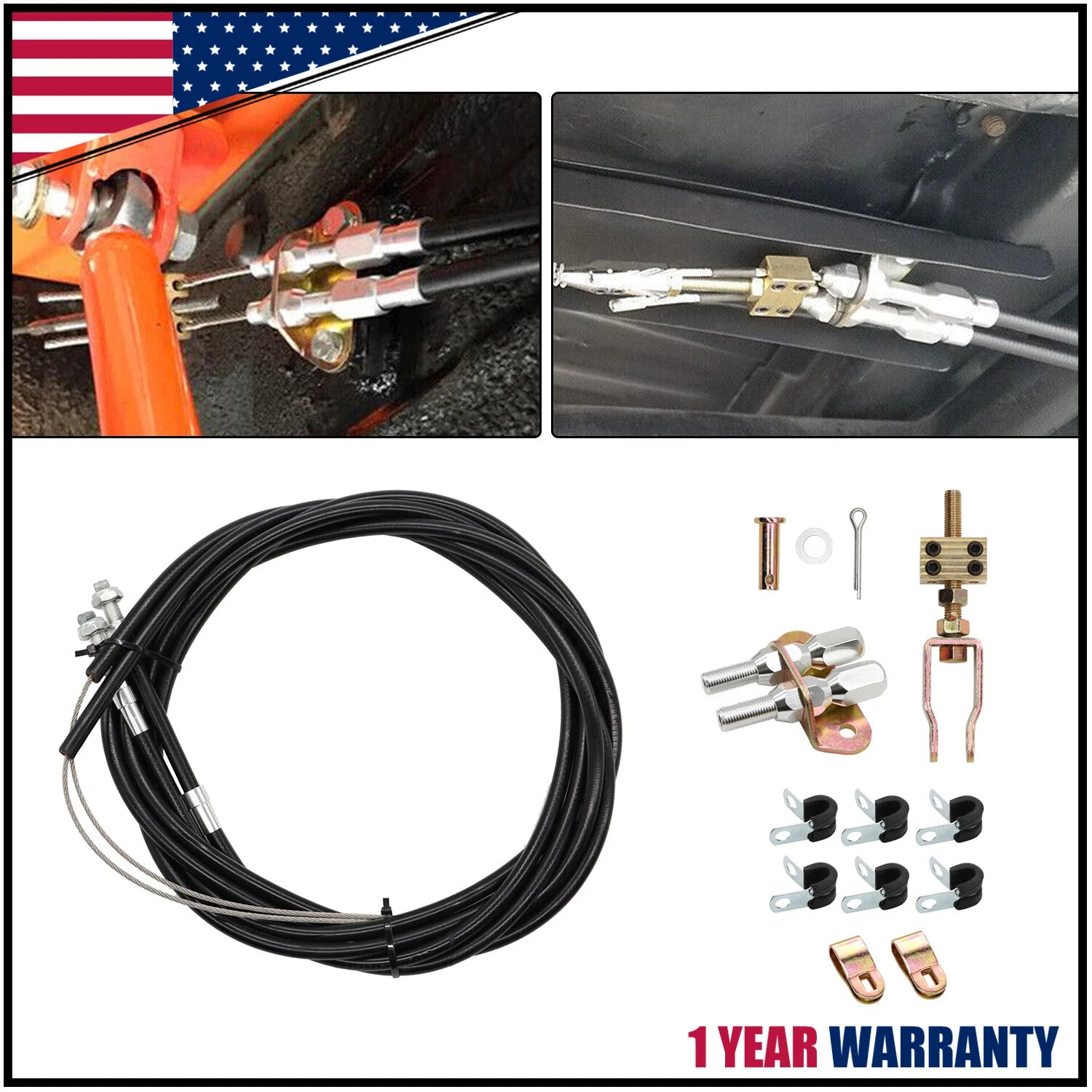 Universal Disc/Drum Parking Brake Cable Kit for 330-9371