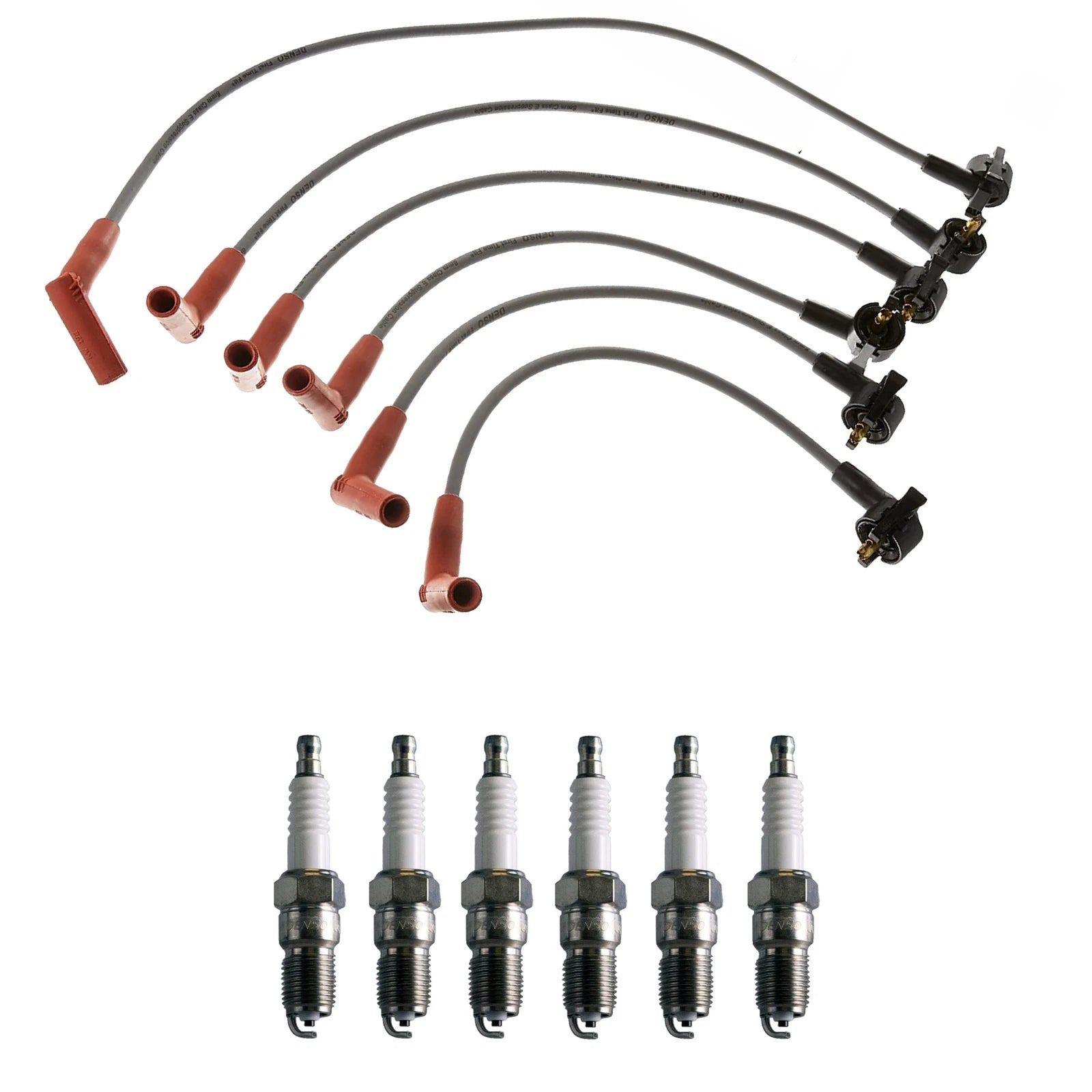Denso Wire Set & 6 U-Groove Spark Plugs Kit for Ford 4.0L V6