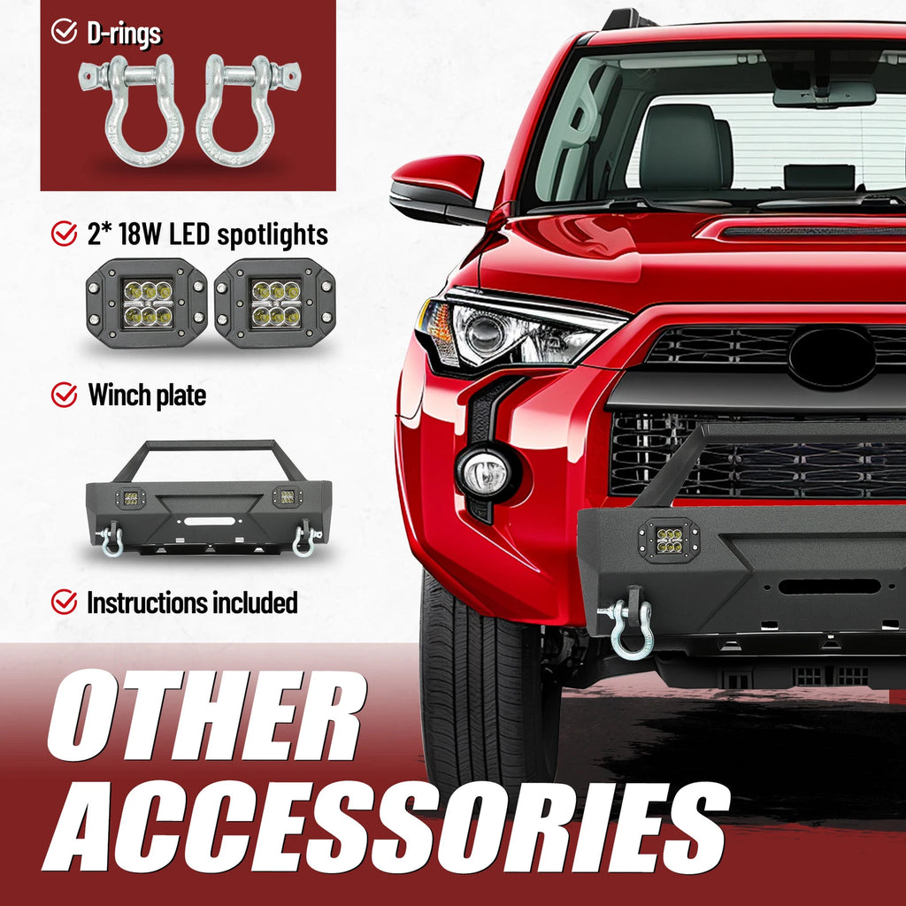 Front Bumper with LED Lights for Toyota 4Runner (2010–2022)