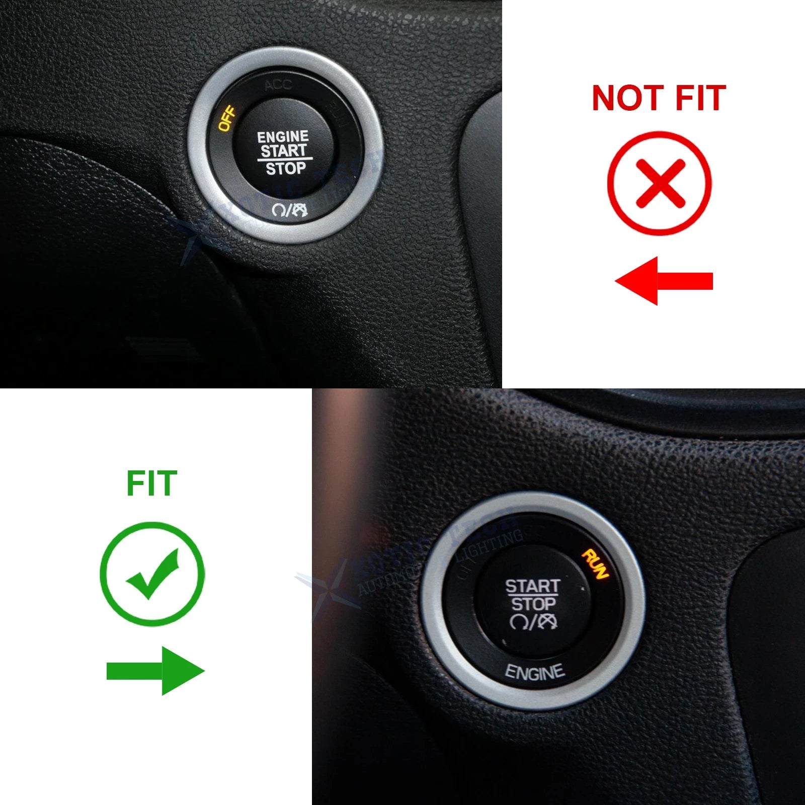 Alloy Engine Start Stop Push Button Cover for Dodge Charger (2015-2021)